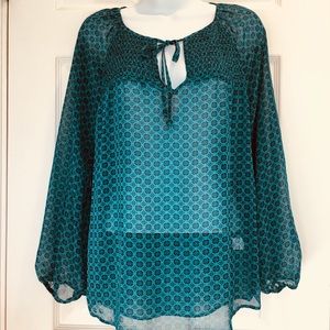 Gibson Women Blouse, Peasant Blouse, Size S